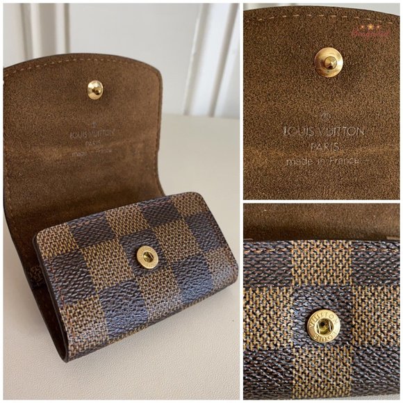 Authentic Louis Vuitton Brown Damier Ebene Coated Canvas Square Cufflinks Case - Picture 7 of 13